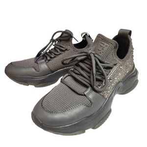 Steve Madden Lesly Rhinestone Embellished Dad Sneakers Size 7.5 Gray Glam Blingy